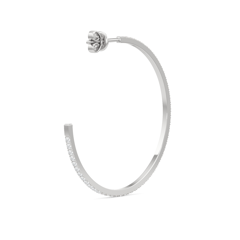 The Lana Classic Hoops with 14KT White Gold / Lab / 1 1/3 Cut Diamond in 14KT White Gold / Lab / 1 1/3 view 5
