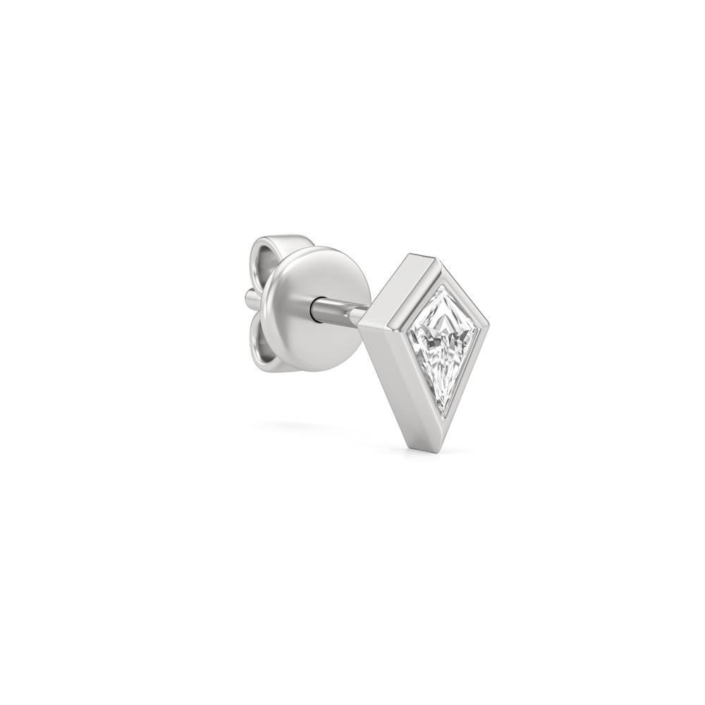 The Noelle Kite Studs with 14KT White Gold / Lab / 1/5 Cut Diamond in 14KT White Gold / Lab / 1/5 view 5
