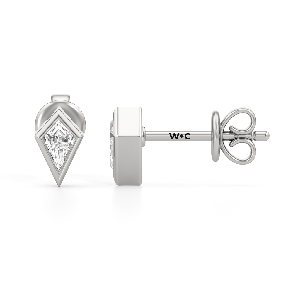 The Noelle Kite Studs with 14KT White Gold / Lab / 1/5 Cut Diamond in 14KT White Gold / Lab / 1/5 view 4
