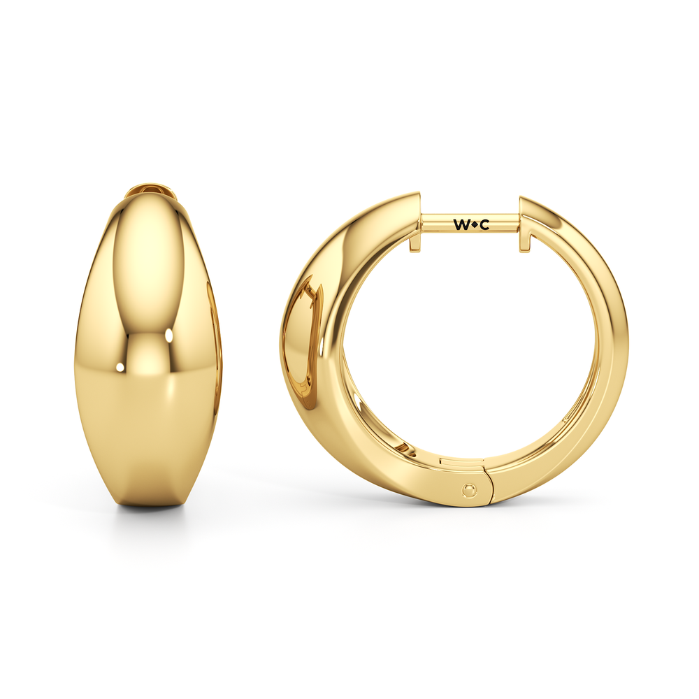 The Gia Hoops with 18K Yellow Gold Vermeil Cut Diamond in 14KT 18K Yellow Gold Vermeil view 6
