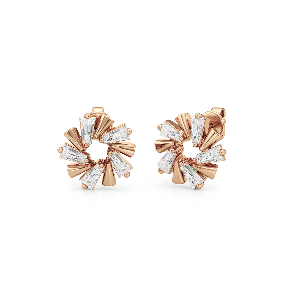 The Eloise Studs with 18K Rose Gold Vermeil / Lab / 1 Cut Diamond in 14KT 18K Rose Gold Vermeil / Lab / 1 view 1
