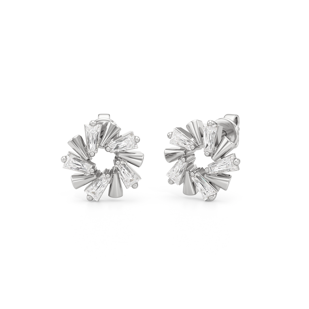 The Eloise Studs with Sterling Silver / Lab / 1 Cut Diamond in 14KT Sterling Silver / Lab / 1 view 1
