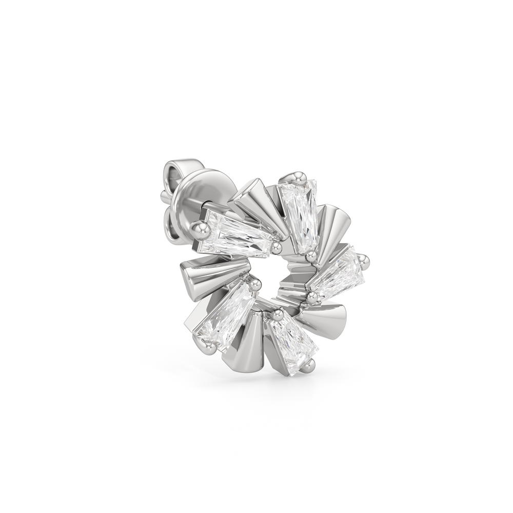 The Eloise Studs with Sterling Silver / Lab / 1 Cut Diamond in 14KT Sterling Silver / Lab / 1 view 4
