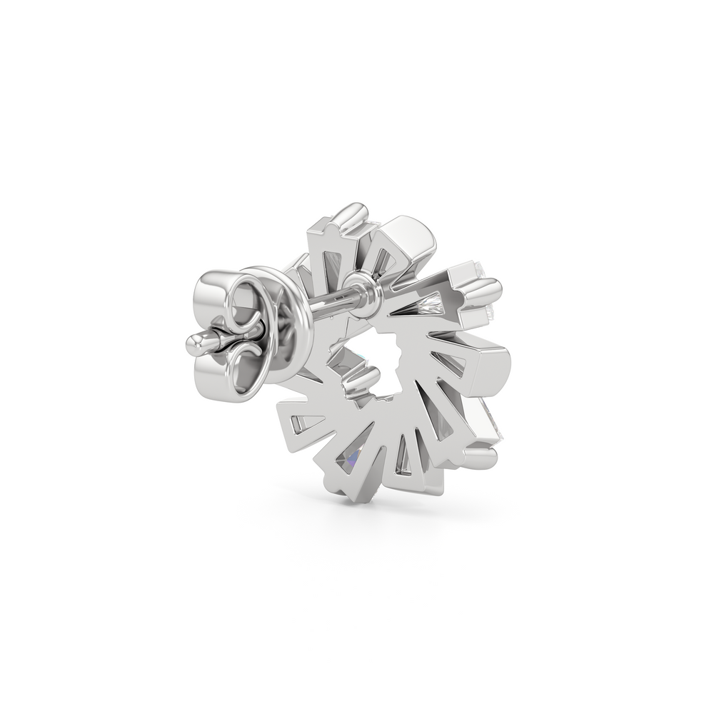 The Eloise Studs with Sterling Silver / Lab / 1 Cut Diamond in 14KT Sterling Silver / Lab / 1 view 5
