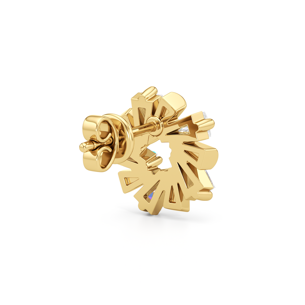 The Eloise Studs with 18K Yellow Gold Vermeil / Lab / 1 Cut Diamond in 14KT 18K Yellow Gold Vermeil / Lab / 1 view 5
