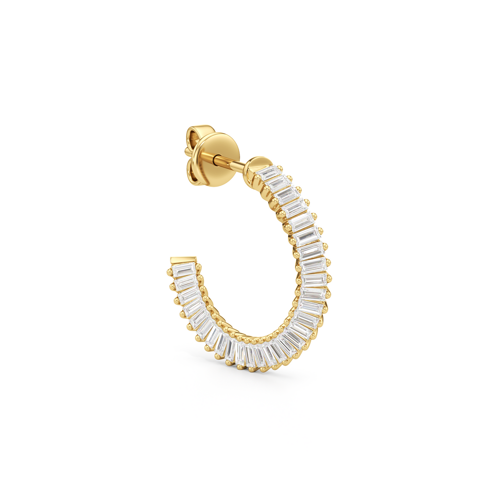 The Caroline Hoops with 18K Yellow Gold Vermeil / Lab / 3/4 Cut Diamond in 14KT 18K Yellow Gold Vermeil / Lab / 3/4 view 4
