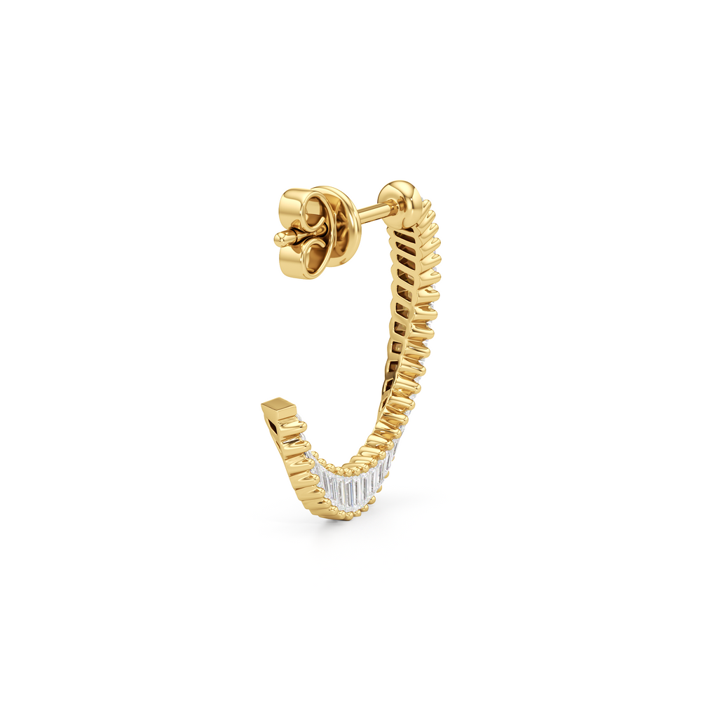 The Caroline Hoops with 18K Yellow Gold Vermeil / Lab / 3/4 Cut Diamond in 14KT 18K Yellow Gold Vermeil / Lab / 3/4 view 5
