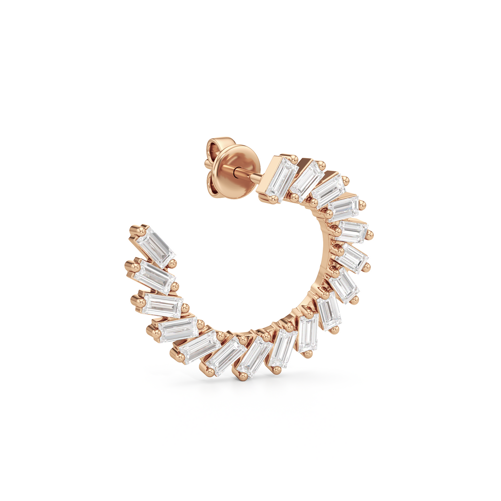 The June Hoops with 18K Rose Gold Vermeil / Lab / 2 Cut Diamond in 14KT 18K Rose Gold Vermeil / Lab / 2 view 4
