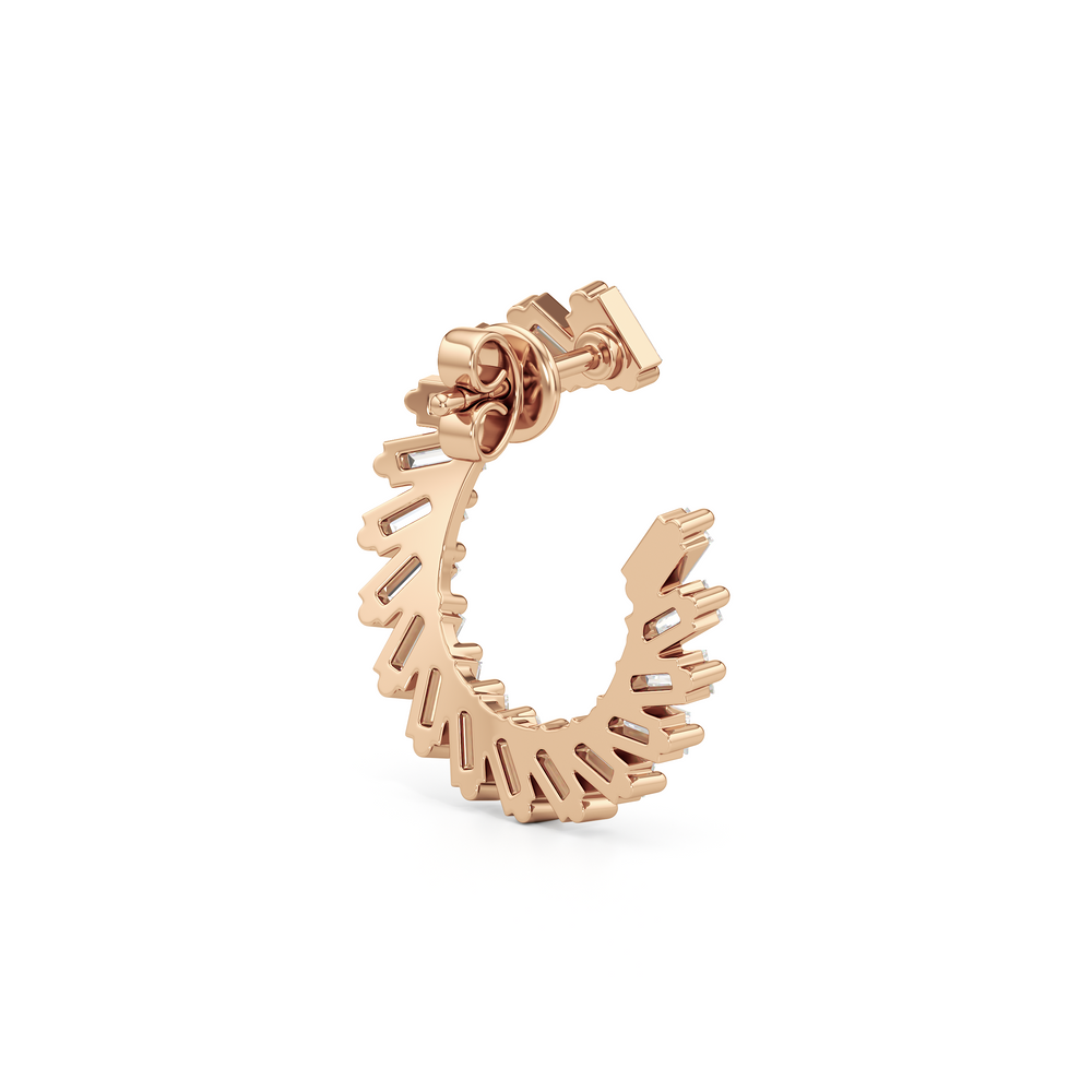 The June Hoops with 18K Rose Gold Vermeil / Lab / 2 Cut Diamond in 14KT 18K Rose Gold Vermeil / Lab / 2 view 5
