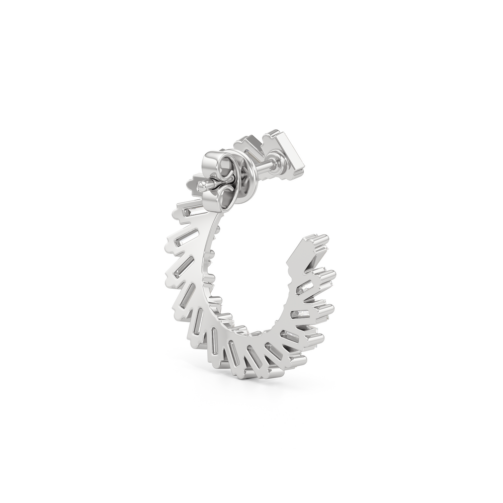 The June Hoops with Sterling Silver / Lab / 2 Cut Diamond in 14KT Sterling Silver / Lab / 2 view 5
