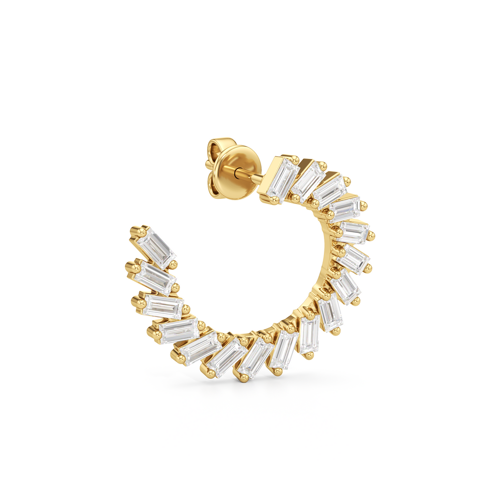 The June Hoops with 18K Yellow Gold Vermeil / Lab / 2 Cut Diamond in 14KT 18K Yellow Gold Vermeil / Lab / 2 view 4
