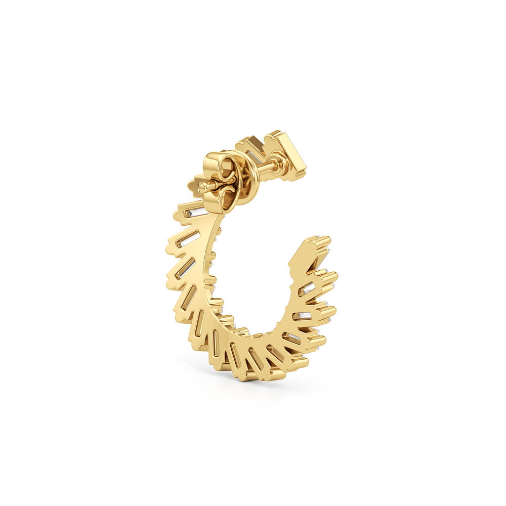 The June Hoops with 18K Yellow Gold Vermeil / Lab / 2 Cut Diamond in 14KT 18K Yellow Gold Vermeil / Lab / 2 view 5
