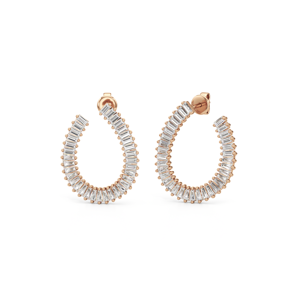 The Iris Hoops with 18K Rose Gold Vermeil / Lab / 2 Cut Diamond in 14KT 18K Rose Gold Vermeil / Lab / 2 view 1
