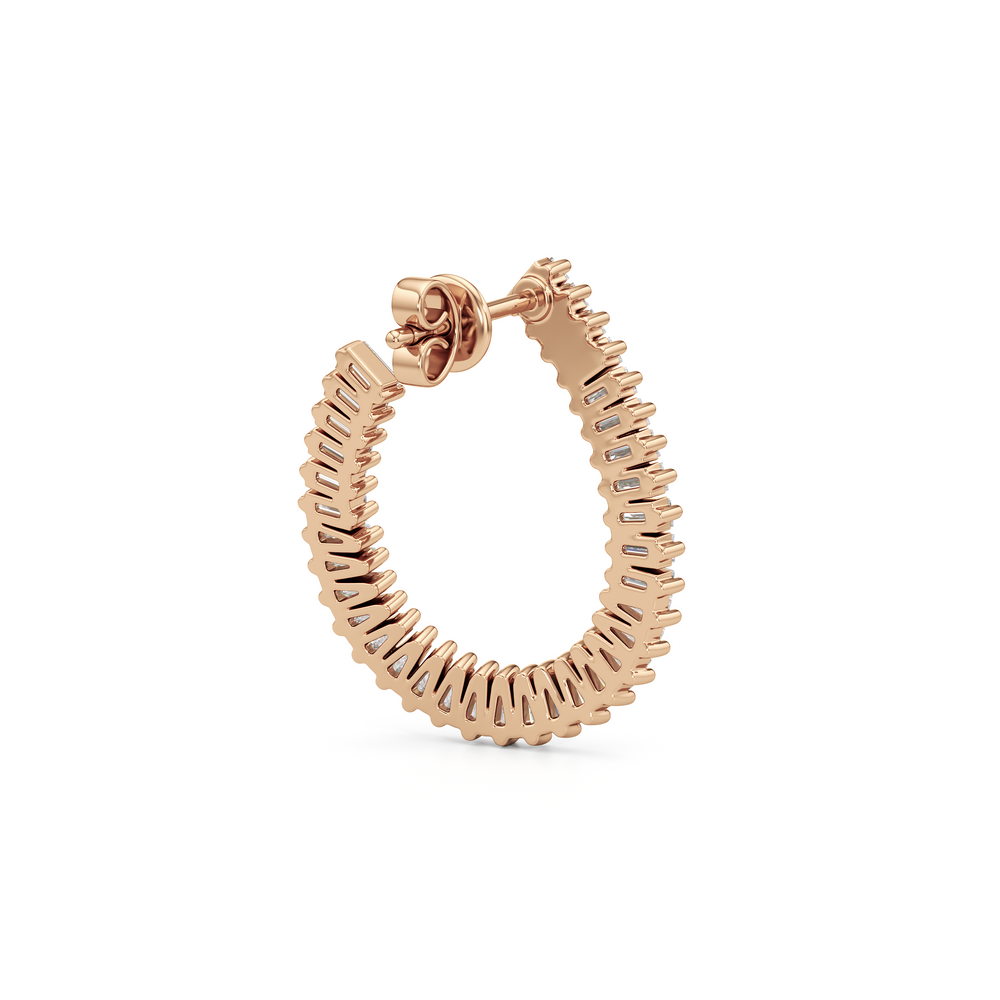 The Iris Hoops with 18K Rose Gold Vermeil / Lab / 2 Cut Diamond in 14KT 18K Rose Gold Vermeil / Lab / 2 view 5

