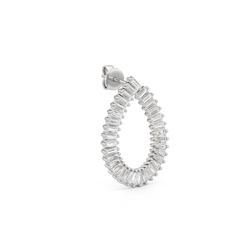 The Iris Hoops with Sterling Silver / Lab / 2 Cut Diamond in 14KT Sterling Silver / Lab / 2 view 4
