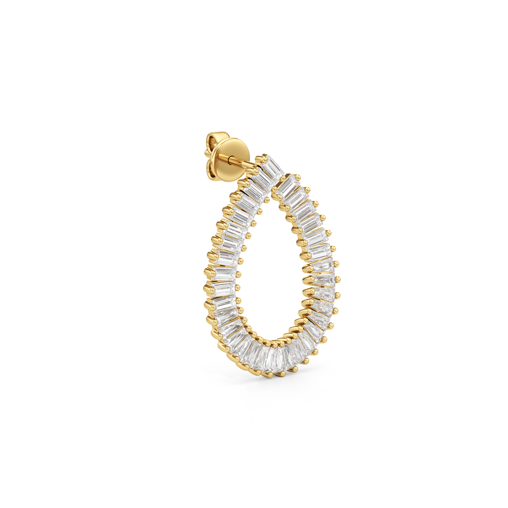 The Iris Hoops with 18K Yellow Gold Vermeil / Lab / 2 Cut Diamond in 14KT 18K Yellow Gold Vermeil / Lab / 2 view 4
