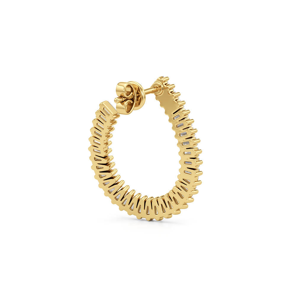 The Iris Hoops with 18K Yellow Gold Vermeil / Lab / 2 Cut Diamond in 14KT 18K Yellow Gold Vermeil / Lab / 2 view 5
