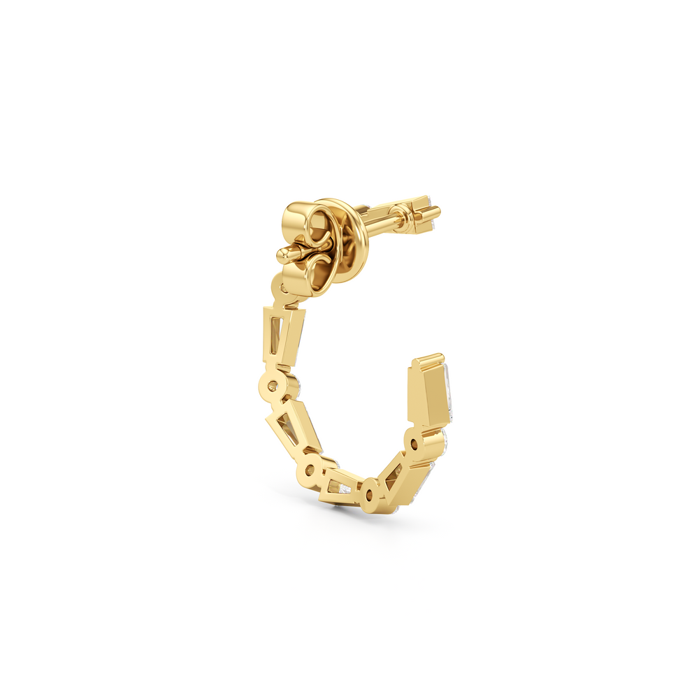 The Juliet Hoops with 18K Yellow Gold Vermeil / Lab / 1 Cut Diamond in 14KT 18K Yellow Gold Vermeil / Lab / 1 view 5
