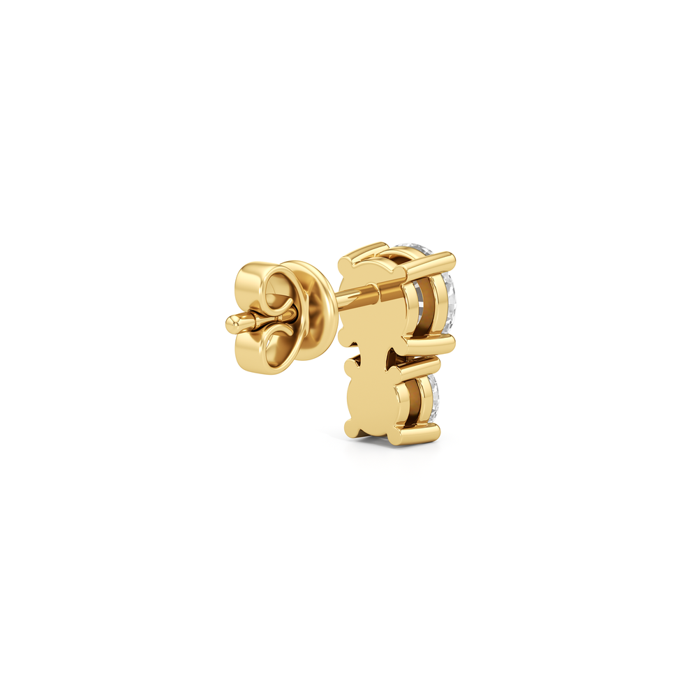 The Tessa Duo Studs with 14KT Yellow Gold / Lab / 1 Cut Diamond in 14KT Yellow Gold / Lab / 1 view 5
