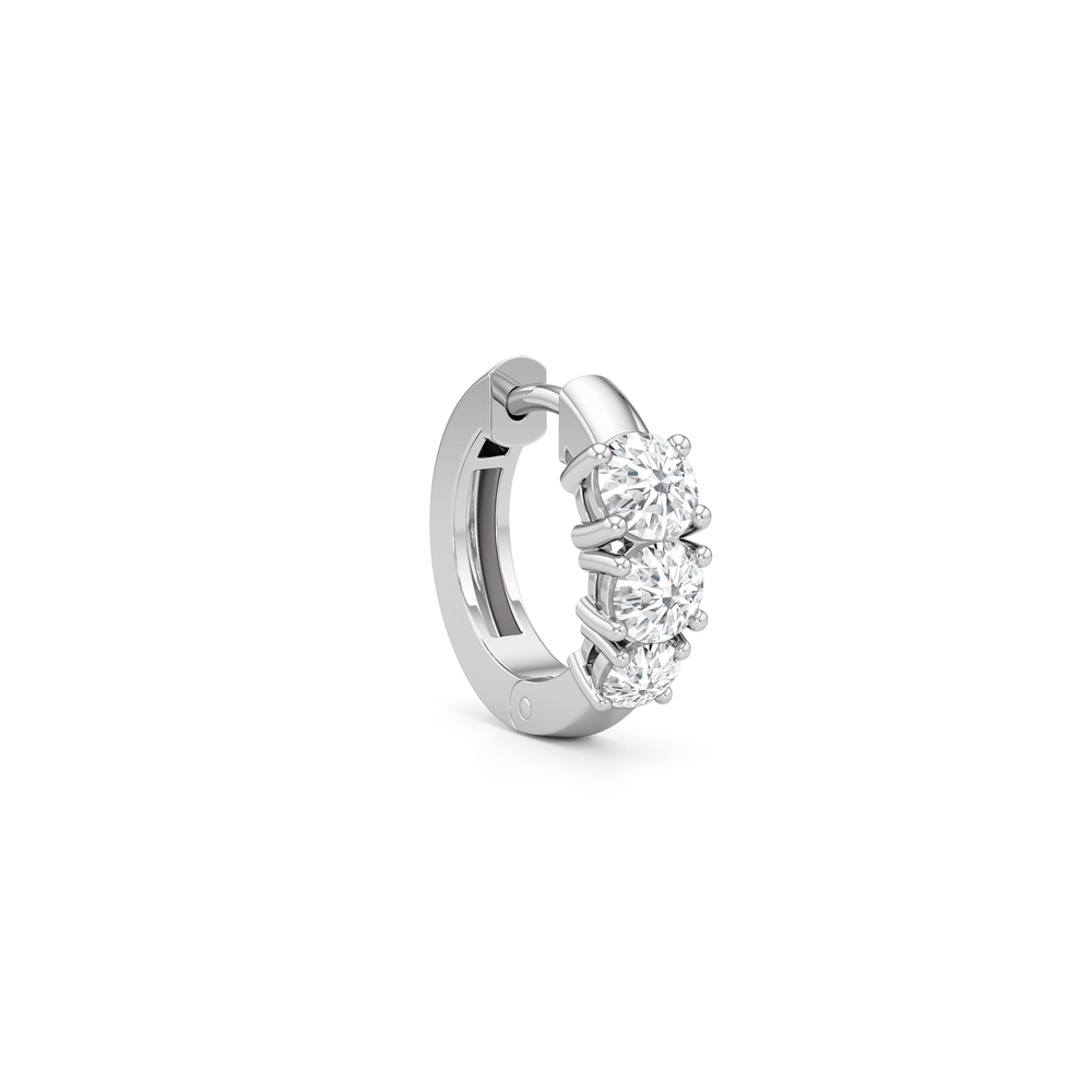 The Josie Huggies with 14KT White Gold / Lab / 1 1/2 Cut Diamond in 14KT White Gold / Lab / 1 1/2 view 4
