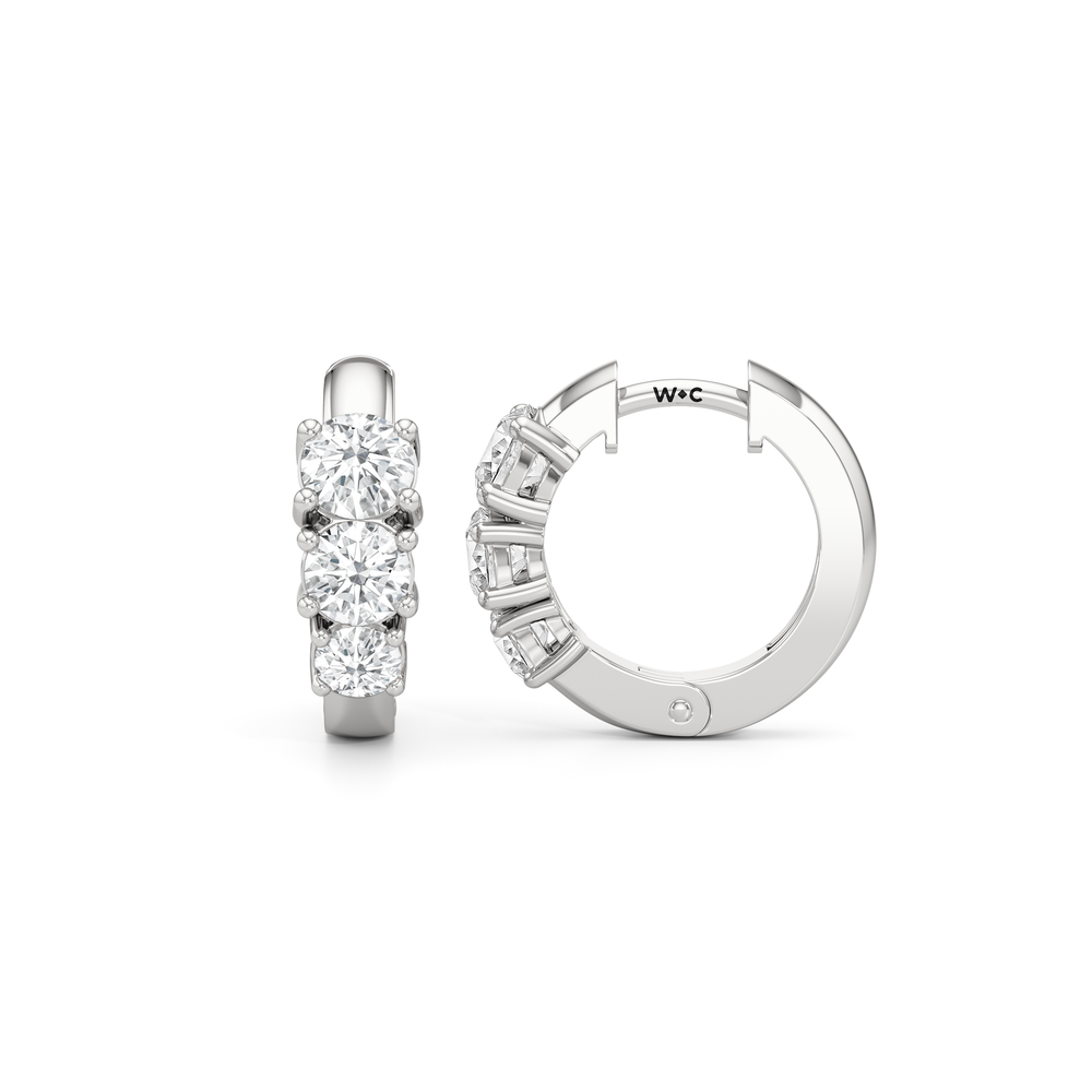 The Josie Huggies with 14KT White Gold / Lab / 1 1/2 Cut Diamond in 14KT White Gold / Lab / 1 1/2 view 6
