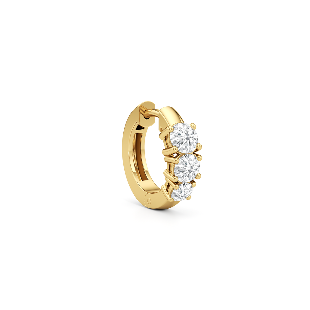 The Josie Huggies with 14KT Yellow Gold / Lab / 1 1/2 Cut Diamond in 14KT Yellow Gold / Lab / 1 1/2 view 4
