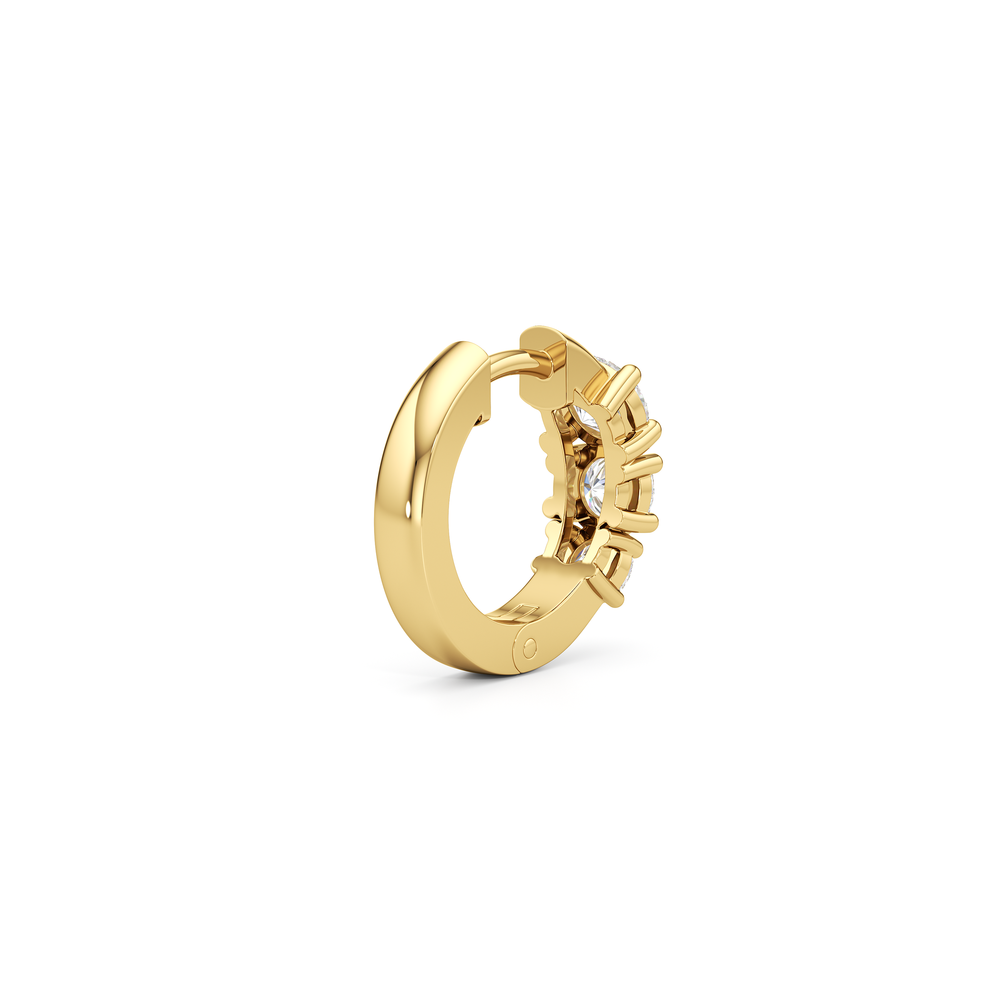 The Josie Huggies with 14KT Yellow Gold / Lab / 1 1/2 Cut Diamond in 14KT Yellow Gold / Lab / 1 1/2 view 5
