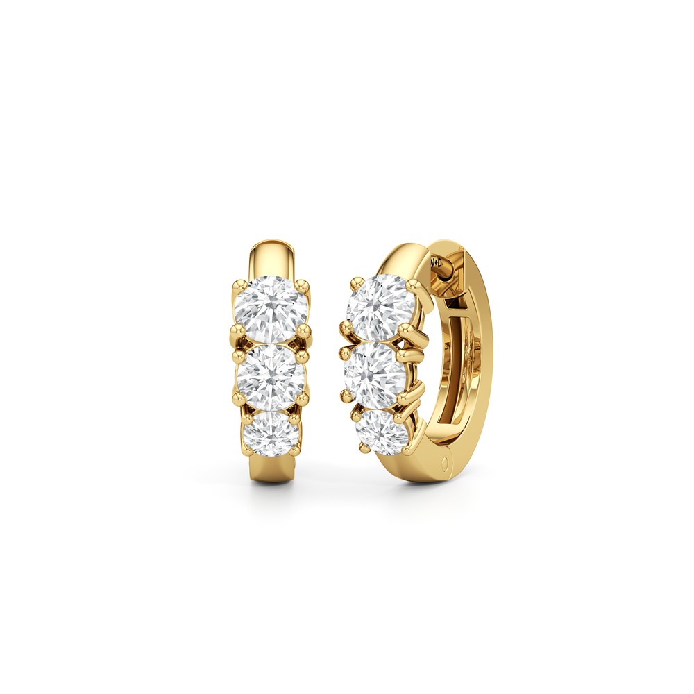The Josie Huggies with 14KT Yellow Gold / Lab / 1 1/2 Cut Diamond in 14KT Yellow Gold / Lab / 1 1/2 view 1
