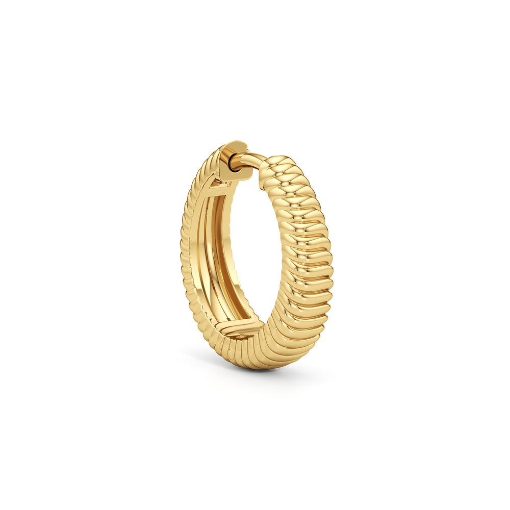 The Sofia Sculptural Hoops with 18K Yellow Gold Vermeil Cut Diamond in 14KT 18K Yellow Gold Vermeil view 5
