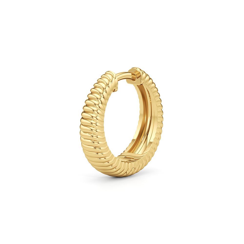The Sofia Sculptural Hoops with 18K Yellow Gold Vermeil Cut Diamond in 14KT 18K Yellow Gold Vermeil view 4
