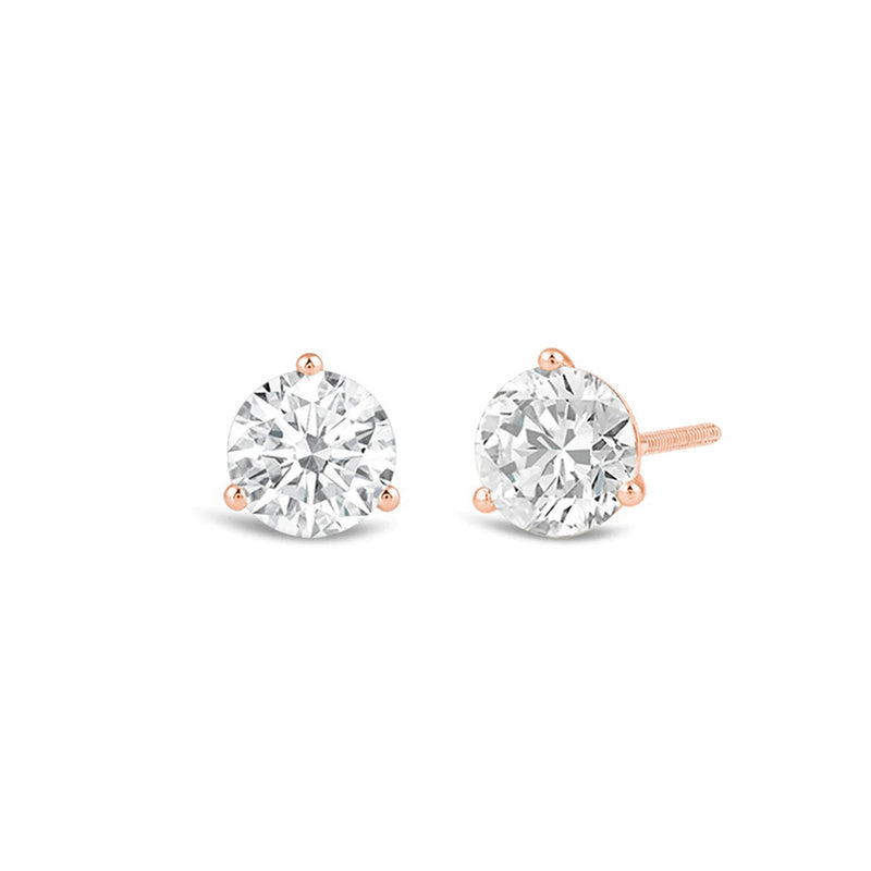 Premium Round Martini Stud Earrings (E/F VS+)