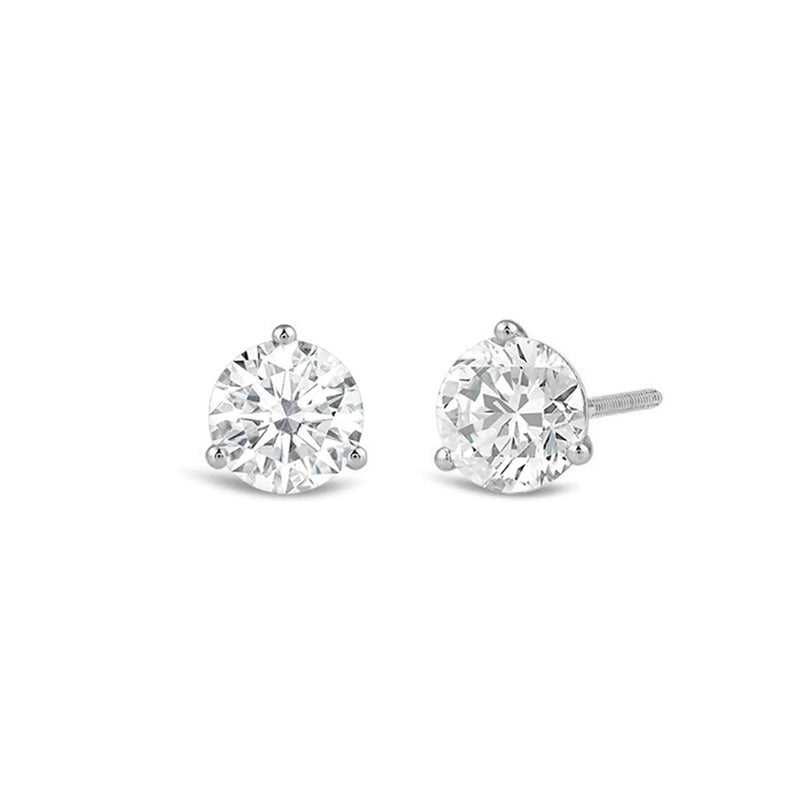 Premium Round Martini Stud Earrings (E/F VS+)