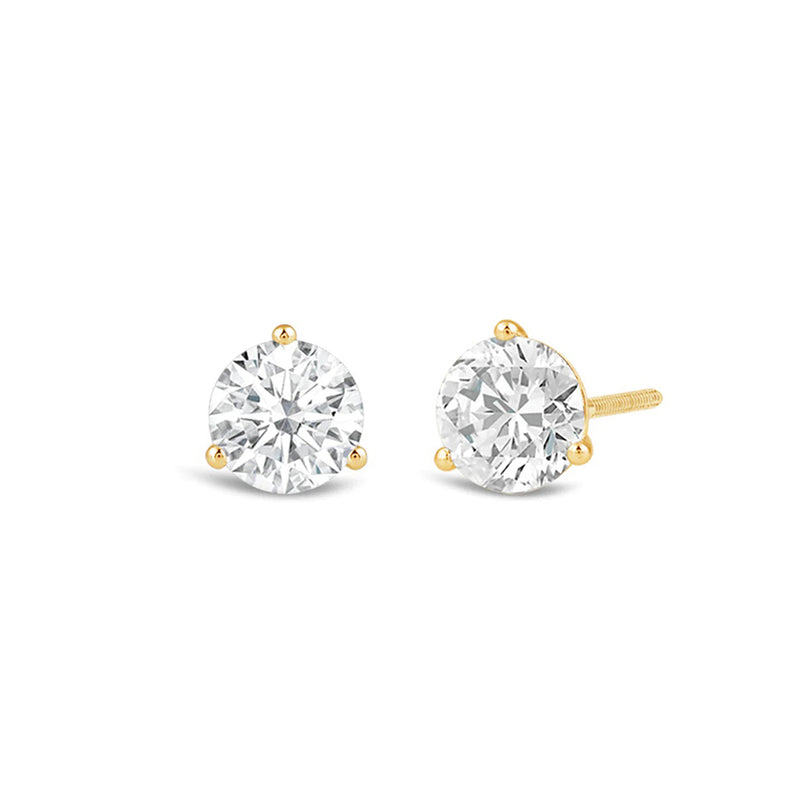 Premium Round Martini Stud Earrings (E/F VS+)
