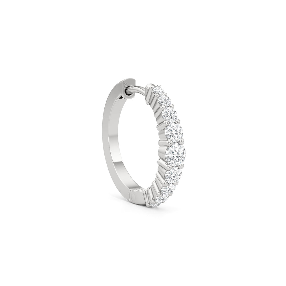 The Danielle Hoops with 14KT White Gold / Lab / 3/4 Cut Diamond in 14KT White Gold / Lab / 3/4 view 4
