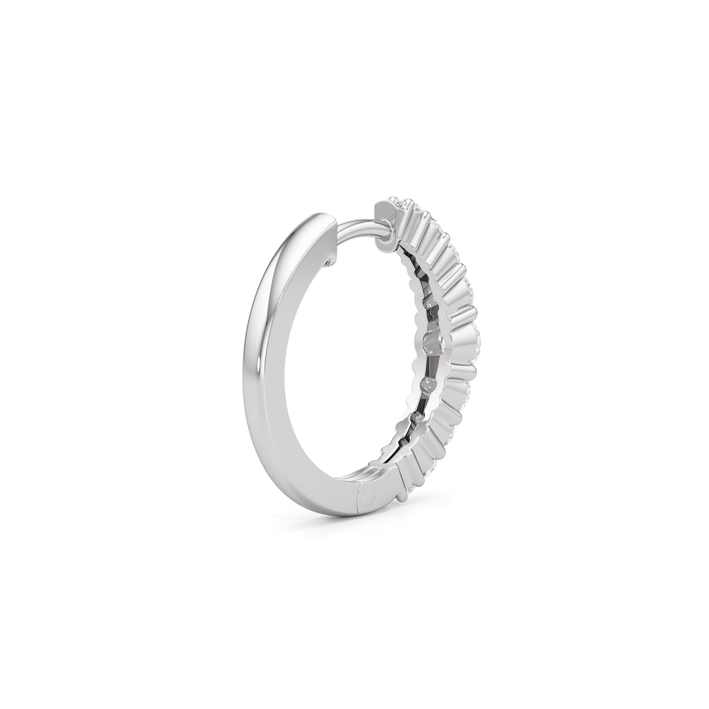 The Danielle Hoops with 14KT White Gold / Lab / 3/4 Cut Diamond in 14KT White Gold / Lab / 3/4 view 5
