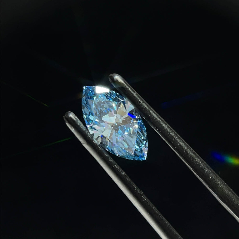 0.7 Carat Marquise Lab Diamond with  Cut Diamond in 14KT  view 1
