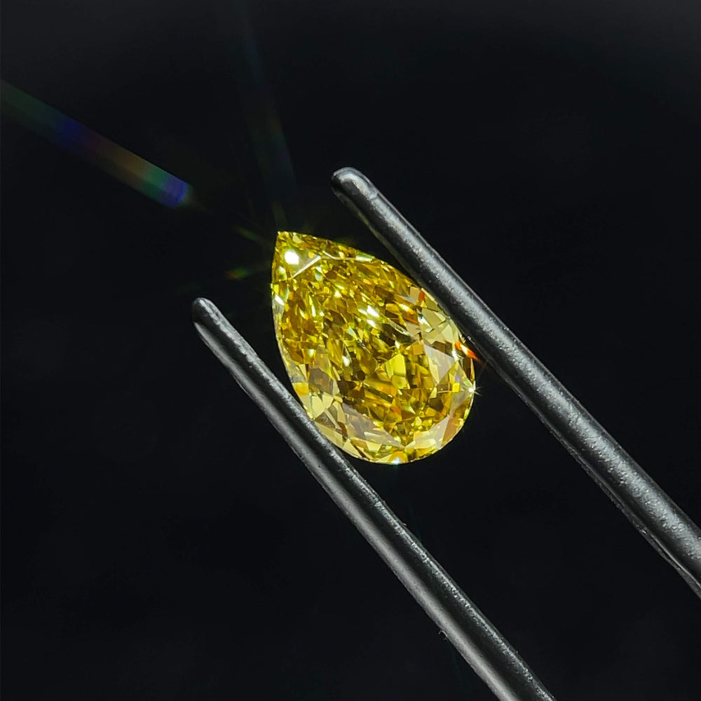 1.61 Carat Pear Lab Diamond with  Cut Diamond in 14KT  view 1
