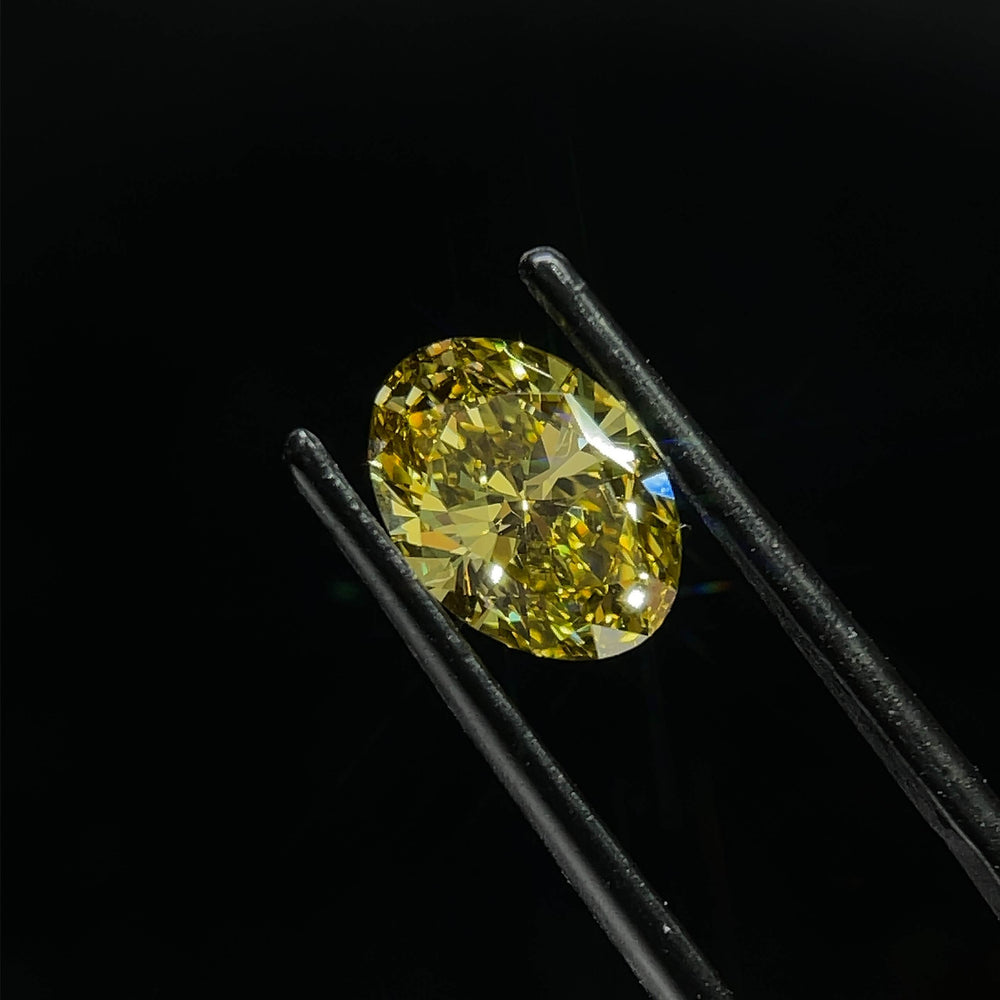 1.75 Carat Oval Lab Diamond with  Cut Diamond in 14KT  view 1
