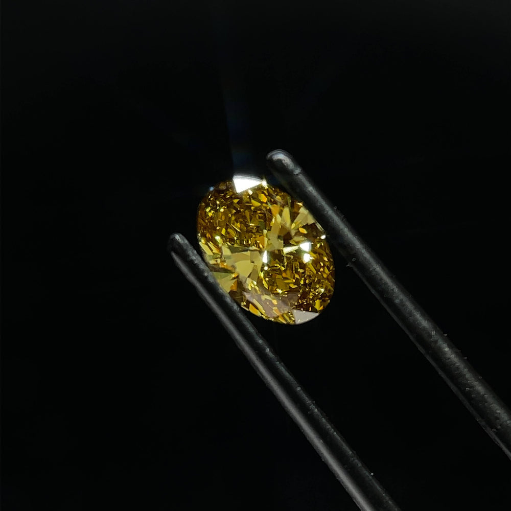 0.99 Carat Oval Lab Diamond with  Cut Diamond in 14KT  view 1
