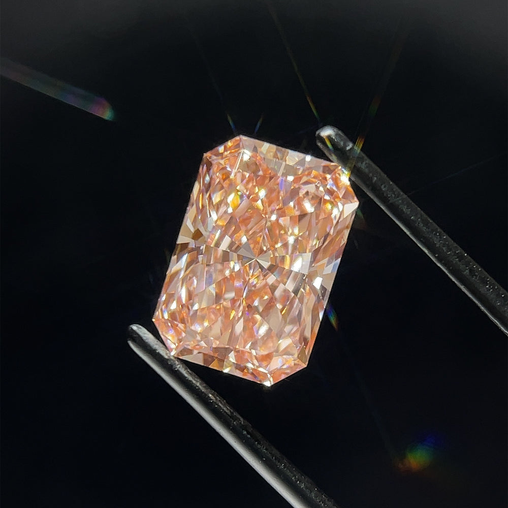 4.05 Carat Radiant Lab Diamond with  Cut Diamond in 14KT  view 1
