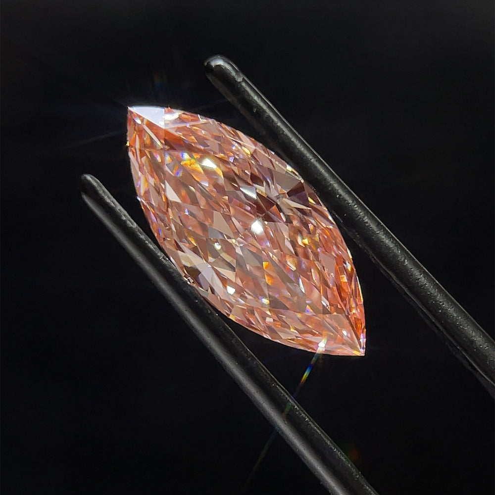 2.77 Carat Marquise Lab Diamond with  Cut Diamond in 14KT  view 1
