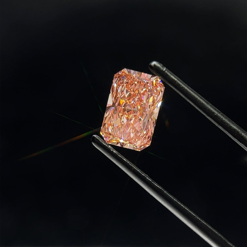 1.51 Carat Radiant Lab Diamond with  Cut Diamond in 14KT  view 1
