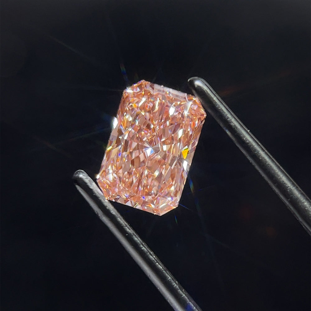 1.6 Carat Radiant Lab Diamond with  Cut Diamond in 14KT  view 1
