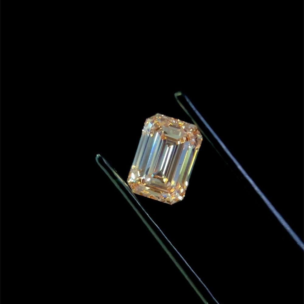 2.06 Carat Emerald Lab Diamond with  Cut Diamond in 14KT  view 1
