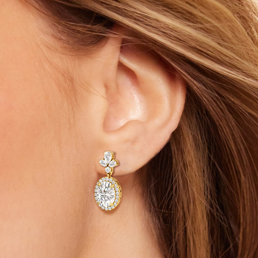 Model Wearing Rose Drop Earrings view