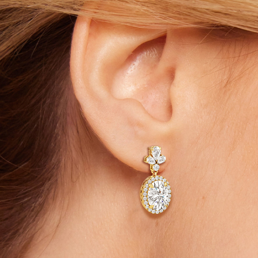 Model Wearing Rose Drop Earrings view