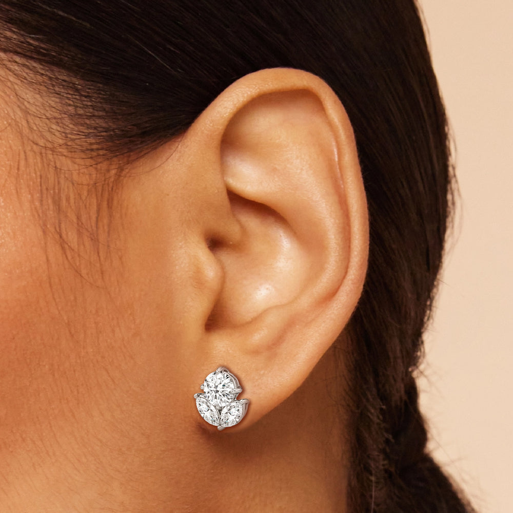 Model Wearing Tulip Studs view