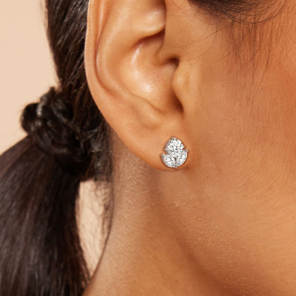 Model Wearing Tulip Studs view