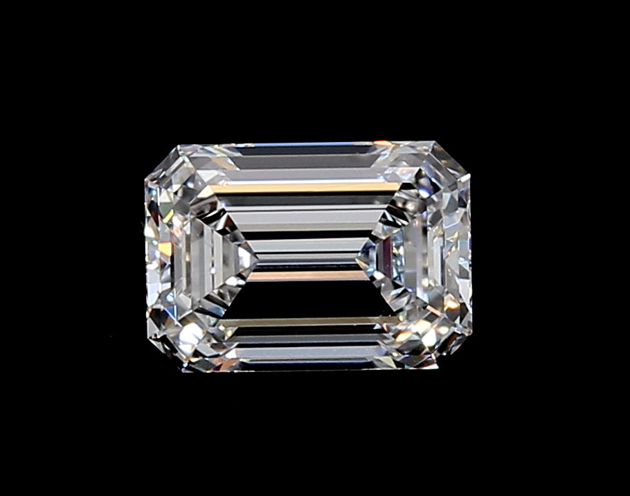 4.11 Carat Emerald Lab Diamond with  Cut Diamond in 14KT  view 1
