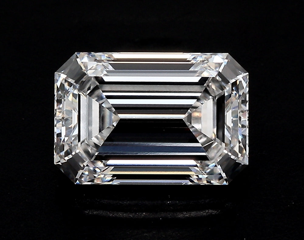 4.19 Carat Emerald Lab Diamond with  Cut Diamond in 14KT  view 1
